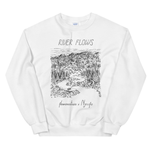 RIVER FLOWS Unisex Sweatshirt (WHITE)